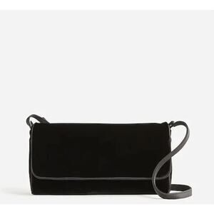 J.Crew FLORENCE Convertible Clutch in Velvet Evening Bag Handbag in Black NWT